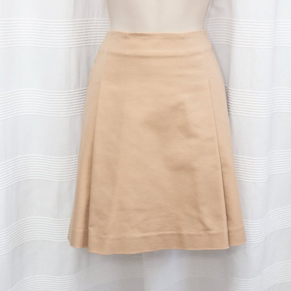 Classic Pleated Cotton Khaki Skirt